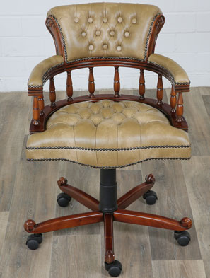 Mahagoni Drehstuhl - Captain Chair