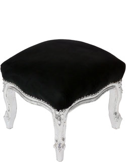 Silber Hocker Pouf Schminktisch Sitzhocker Polsterhocker Sitzbank Schemel Barock 